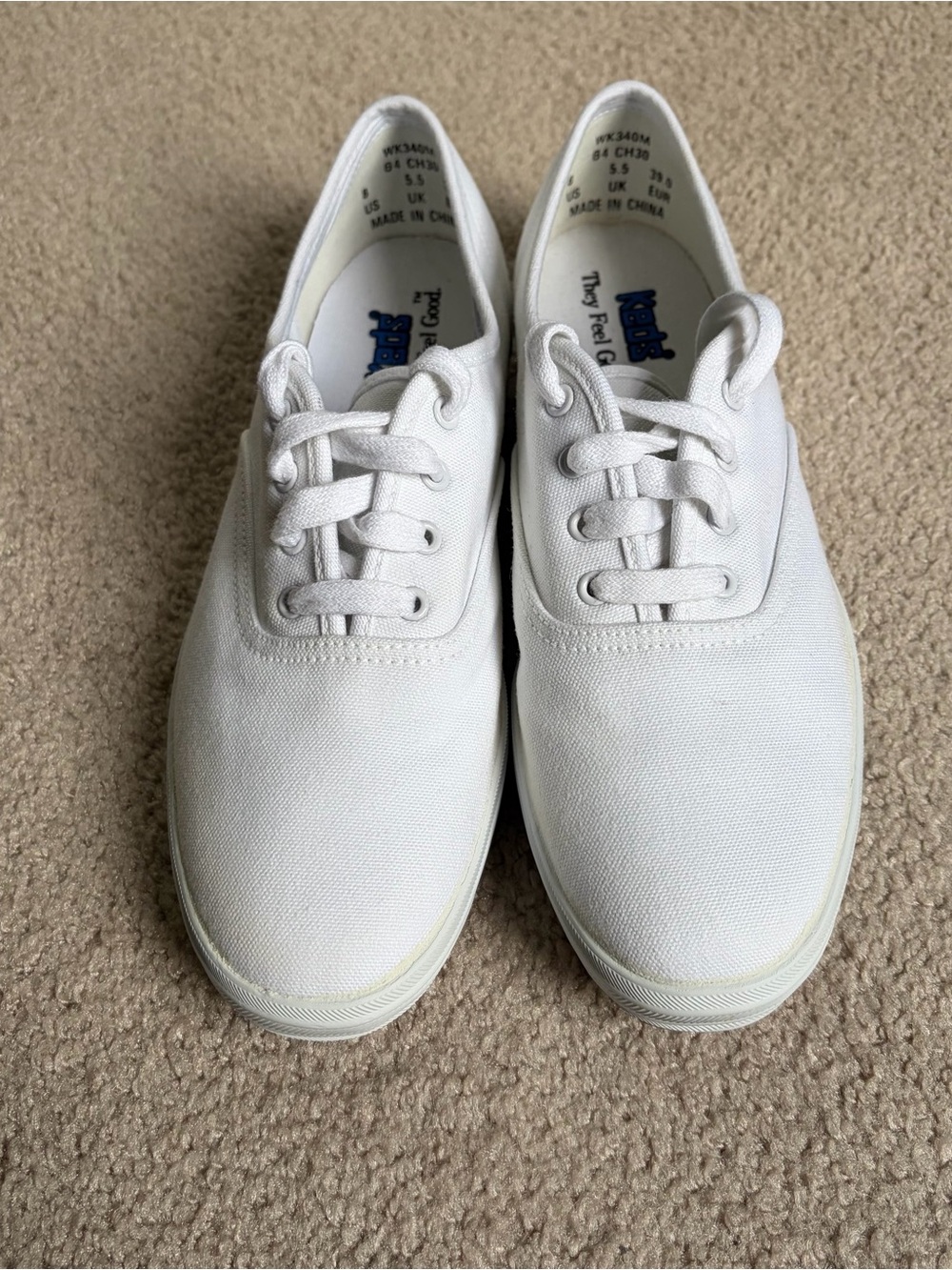 Women’s Size 8 Keds Champion White Canvas Sneakers Shoes